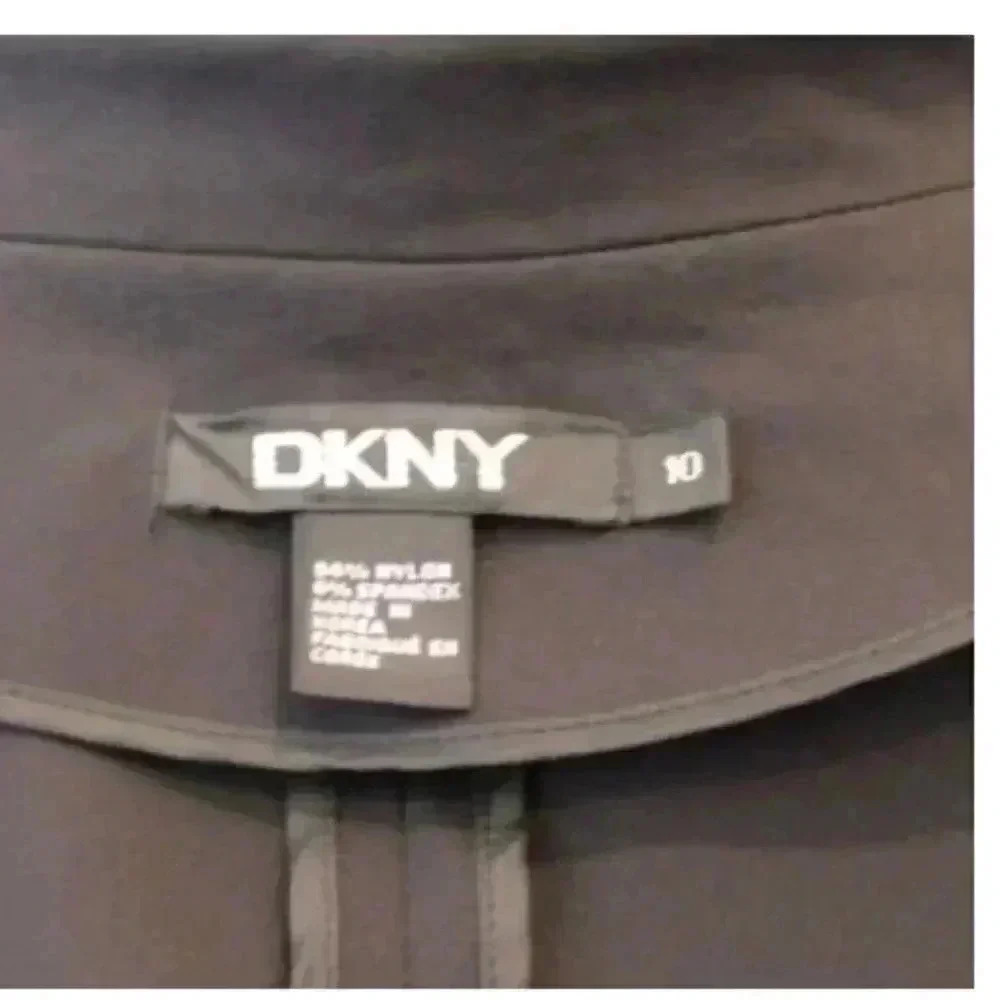 Vtg Women's DKNY Black Blazer 3/4 Sleeve Nylon Blend Career Business Jacket 10 - Picture 5 of 5